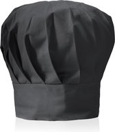 Koksmuts volwassenen - koken - muts - chefkok kostuum - zwart