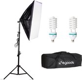 LifeGoods Softbox Studiolamp - Complete Set met Draagtas - 50x70 cm - Zwart