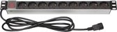 PDU-9V-SW C14 - 9 voudige stekkerdoos met schakelaar en C14 plug, 19 inch 2,5m kabel