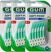 GUM Soft Picks Advanced Regular - 3 x 30 stuks - Ragers - Voordeelverpakking