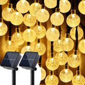 Happy Goods - 100 LED - 14 Meter - Zonne-energie - Crystal Lampjes - Tuin - Buiten Tuinverlichting - energiezuinig - Terras - Solar - Sfeerverlichting - Tuinieren Cadeau - Buitenverlichting - Padverlichting - Buitenlamp - sinterklaas - Duurzaam