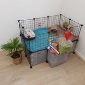 Luxe Huisdierenkooi met Opbergdozen - Knaagdieren ren - Cavia kooi- Konijnen kooi - Konijnenren - Konijnenhok - Konijnenkooi voor binnen en buiten - Cavia ren - Puppyren - Kittenren