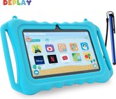 DEPLAY Kids Tablet - Kindertablet - Ouder Control App - 3000 Mah Batterij - Touchscreen Pen & Beschermhoes –  7 Inch - Android 10 - Blauw