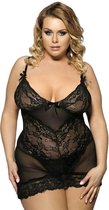 Seducia Lingerie - DeLuxe Babydoll & String - Lingerie Erotiek - Zwart - Maat XL/XXL Plus size