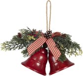 Clayre & Eef Kersthanger 17x9x12 cm Rood Ijzer Kerstdecoratie Kerstboomversiering