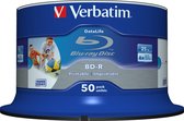 Verbatim 43812 Blu-ray BD-R SL disc 25 GB 50 stuk(s) Spindel Bedrukbaar