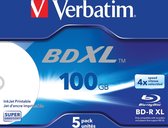 BD-R XL 100GB 4x Wide Inkjet Printable 5 Pack Jewel Case