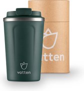 Vatten® Premium RVS Koffiebeker To Go - Donkergroen - 380ml - Thermosbeker - Theebeker