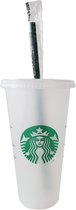 Starbucks Beker - Drinkbeker - Met Rietje en Deksel - Herbruikbaar- ijskoffie beker- Milkshake beker