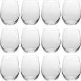 12x Luxe sapglazen/waterglazen van 390 ml - vaatwasserbestendig - verzwaarde glazen