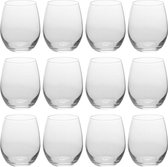 12x Luxe sapglazen/waterglazen van 390 ml - vaatwasserbestendig - verzwaarde glazen