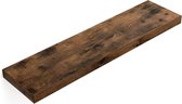 Trend24 - Wandplank - Wandplank zwevend - Fotoplank - Boekenplank - Muurplank - MDF - Ijzer - 80 x 20 x 3.8 cm - Rustiek bruin