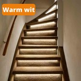 LED.nl® LED Trapverlichting set voor trappen met bekleding - 15 x LED strip 80 cm - Warm wit licht