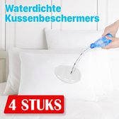 4x Kussenbeschermer Waterproof Wit - 60x70 - Antibacteriëel Kussenbeschermer - Waterdichte Kussen Beschermer - Vocht beschermend - Met rits - Incontinentie Kussenbeschermer - Waterdichte kussensloop