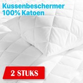 2x Kussenbeschermer Microvezel Wit/Creme - 60x70 - Antibacteriëel Kussenbeschermer - Kussen Beschermer - Kussenbeschermer Met rits - kussensloop - Kussenbeschermer Microvezel 2 stuks - Molton Kussenslopen