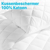 Kussenbeschermer Katoen Wit/Creme - 60x70 - Antibacteriëel Kussenbeschermer - Kussen Beschermer - Kussenbeschermer Met rits - kussensloop - Kussenbeschermer - Molton Kussenslopen