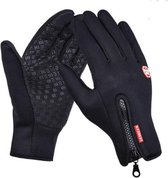 Windstopper handschoenen antislip, winddicht, thermisch warm, touchscreen, ademend, tactico winter heren, dames zwarte rits [zwart/xl]