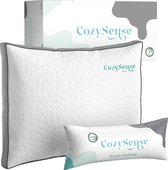 Hoofdkussen van CozySense® - Versnipperd Traagschuim + Micro-Vezels - Verkoelende Technologie - Vulbaar - Hoofdkussen Traagschuim - Inclusief Extra 250g Schuim - Perfect voor Zij, Buik en Rug Slapers