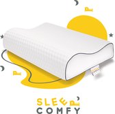 Sleep Comfy - Neksteun Traagschuim Serie - Hoofdkussen - 30 dagen Proefslapen - Traagschuim Hoofdkussen - Hoofdkussen Slaapkamer - Orthopedisch - Ergonomisch - Anti Nekklachten -  Neksteun Visco Pillow-XXL | 60x40x14/12 cm