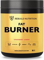 Rebuild Nutrition FatBurner - Verhoogt Vetverlies - Onderdrukt Hongergevoel - Geeft Energie - Poeder 300 gr - Aardbei Kers smaak