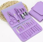 16-delige Pedicure en Manicure Set - Nagelknipper - Pedicureset - Nagelvijl - Nageltang - Kalknagel - Roze