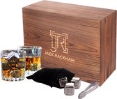 Whiskey Set 12 delig Whisky set - Met Glazen En Aluminium Stenen - Whisky Stones Set