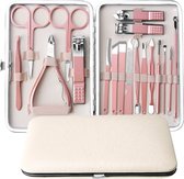 LUXE Manicure en pedicureset voor je handen, voeten en gezicht van ATV PERFECTUM - 18 delig - Nagelknipper set - pedicure set - nagelaccecoires