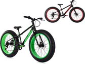Ks Cycling Fiets Mountainbike MTB 24" Fat Bike SNW2458 zwart-rood - 38 cm
