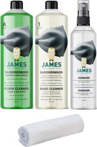 James Starterset Harde Vloeren - Basisreiniger 100ml, Vloerreiniger 100ml, James Remover 100ml, Badstof Handdoekje