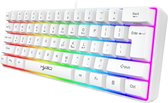 HXSJ V700 RGB Membraan bedrade gaming toetsenbord - 61keys - Qwerty - Wit
