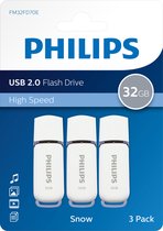 Philips FM32FD70E - USB 2.0 32GB - Snow - Grijs - 3 stuks