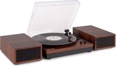 Retro Platenspeler met Bluetooth en Speakers - Fenton RP165D - Incl. Naald - Donkerbruin Hout