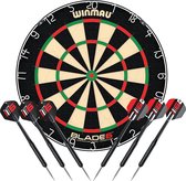 Winmau Blade 6 Dartbord + 2 sets Winmau Steeldarts - Dartset met 6 Dartpijlen