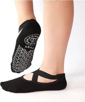 Supertarget - Sportsokken - Geschikt voor Yoga & Pilates sokken met antislip - 'Ballerina Yoga' - dichte tenen - zwart