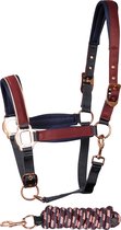 Harry's Horse - Halster & Touw - Halsterset Denici Cavalli Maroon Satin - Bordeaux - Maat Full