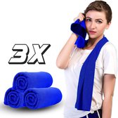 Set van 3 - Verkoelende Sporthanddoek - Handdoek - Donker Blauw - Microvezel - Gym - Fitness – Handdoek - Yoga – Reizen – Hardlopen – Hardloop – Handdoek  Sporthanddoeken – 3 stuks - Ice Cooling Towel - Forward Products®