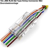 JMS RJ45 EZ Type Krimp Connector Met Doorsteekmontage Voor CAT5, CAT5e en CAT6 UTP Netwerkkabel. - 10 stuks