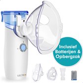 LECTRIK Inhalator - Aerosoltoestel - Vernevelaar - Waterverstuiver  - Voor baby & volwassenen - Incl. Batterij / Opberghoes / 3 Mondstukjes