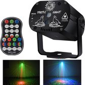 Party Laser Feestlamp - Stroboscoop - Met Afstandsbediening - Lichteffect - Projector Groen Rood LED - Discolamp - Discoverlichting -  Sterrenhemel - Laser Op Geluid - Feestverlichting Voor Dakterras - Discolaser