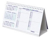 Brepols Kalender 2023 - Bureau kalender met 3 maandoverzicht - met notitieruimte - 21 x 12,5 cm