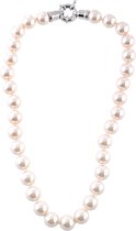 Handgeknoopte glasparelketting met klassieke sluiting