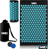 Sanbo Acupressuur Mat met Kussen - 68x42x2cm - Spijkermat Incl. Gratis App & 2x Triggerpoint Bal - Draagtas - Shakti mat - Zweedse spijkermat - Black Friday 2022