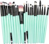 20Stuks Make-Up Kwasten Set Groen Zwart Oogschaduw Foundation Poeder Eyeliner Wimper Lip Make Up Borstel Cosmetische beauty Tool Kit Hot