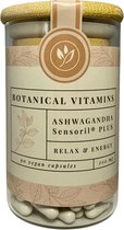 Ashwagandha Sensoril® Plus - 90 capsules - 200 mg - Hoog gestandaardiseerd - Herbruikbare glazen Voorraadpot - Botanical Vitamins