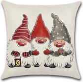 Kussenhoes Kerst - Kabouters - Kussenhoes - Kerst - 45x45 cm - Sierkussen - Polyester