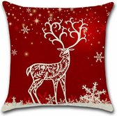 Kussenhoes Kerst - Rendier - Kussenhoes - Kerst - 45x45 cm - Sierkussen - Polyester