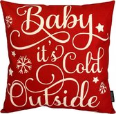 Kerst 'Baby It's Cold Outside' Kussenhoes | Katoen / Linnen | 45 x 45 cm