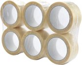 Verpakkingstape - PP Acryl - Transparant - 1 pakket met 6 rollen