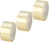 3x stuks rollen Verpakkingstape transparant 66 meter - 5 cm breed - Kantoor en magazijn artikelen