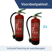 2 stuks - Schuimblusser ABF - Vetblusser - Geleverd met keuring en wandbeugels